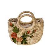 Square Round Neck Water Hyacinth Bag  1